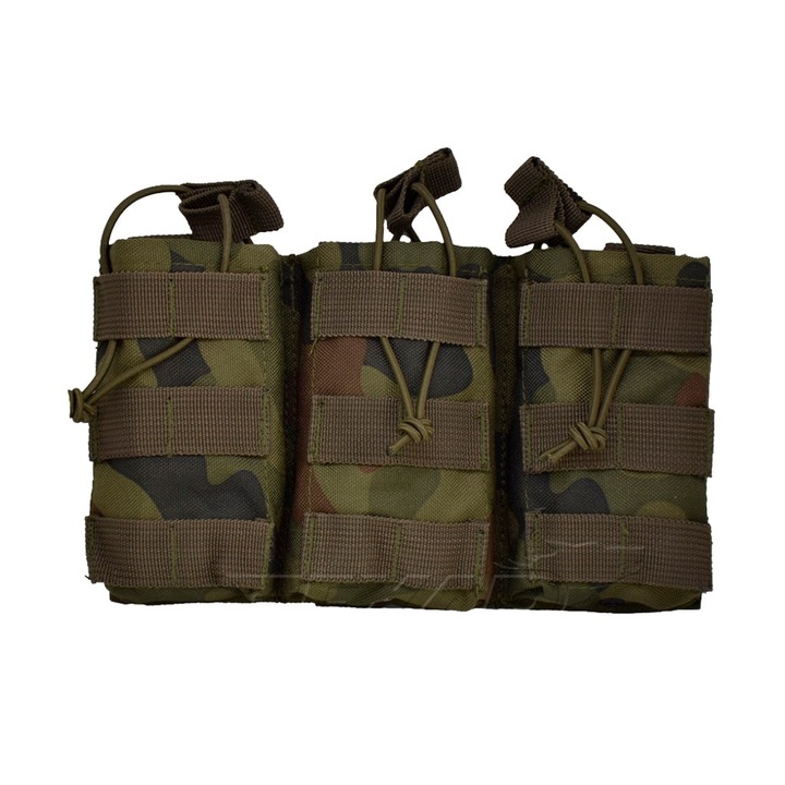 Port-cartus triplu, TEXAR, Poliester 1000D, sistem montare MOLLE, 150x250mm, Camuflaj