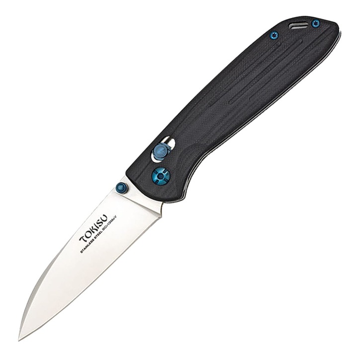 Cutit pliabil, Tokisu, Inox, 200 mm, 120 g, Negru/Argintiu
