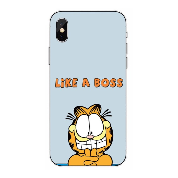 Кейс, съвместим с Apple iPhone XS Max Silicone Gel Tpu Модел Garfield Like A Boss