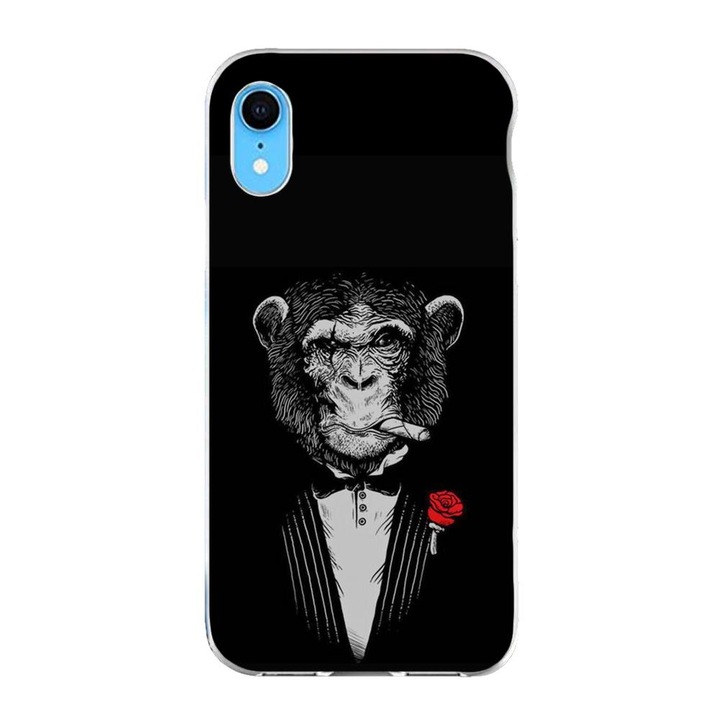 Кейс, съвместим с Apple iPhone XR Silicon Gel Tpu Model Cigar Monkey