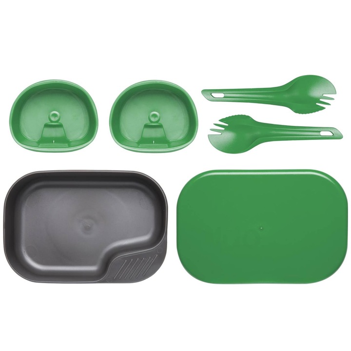 Set camping Wildo Camp-A-Box Duo, polipropilena, verde, 190x130x50mm, 5 piese