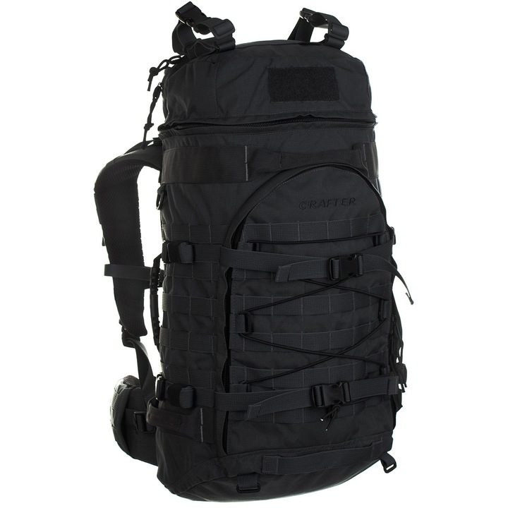 Rucsac Crafter, Wisport, Cordura, 55l, Sistem Molle, 65x34x27cm, Negru