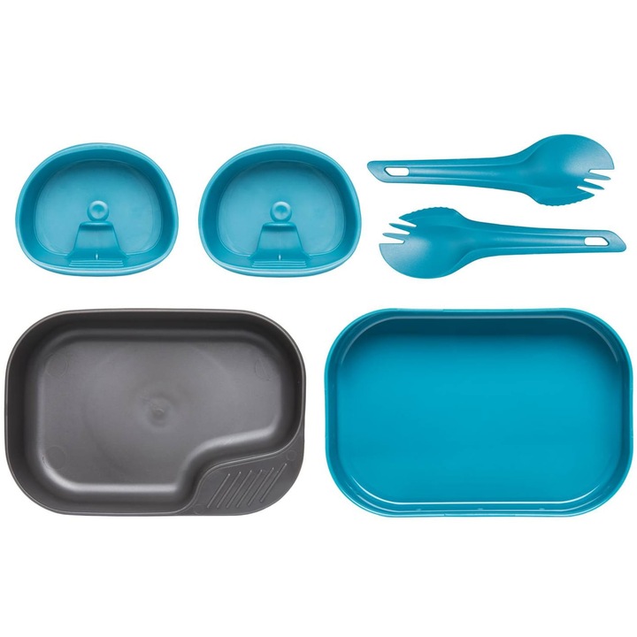 Set camping Wildo Camp-A-Box Duo, polipropilena, azur, 190x130x50mm, 5 piese