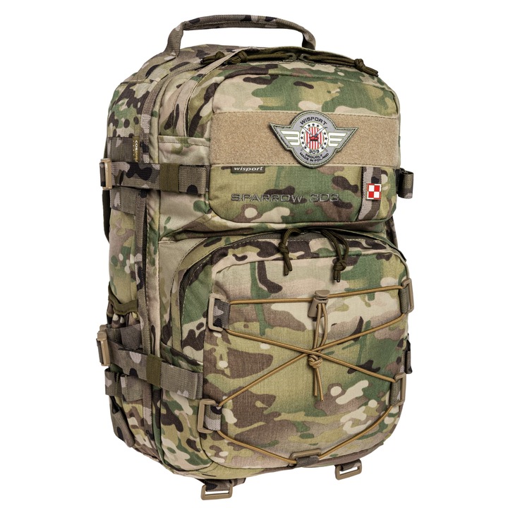Hátizsák, Wisport, Cordura, 30 l, 480 x 350 x 220 mm, terepszínű