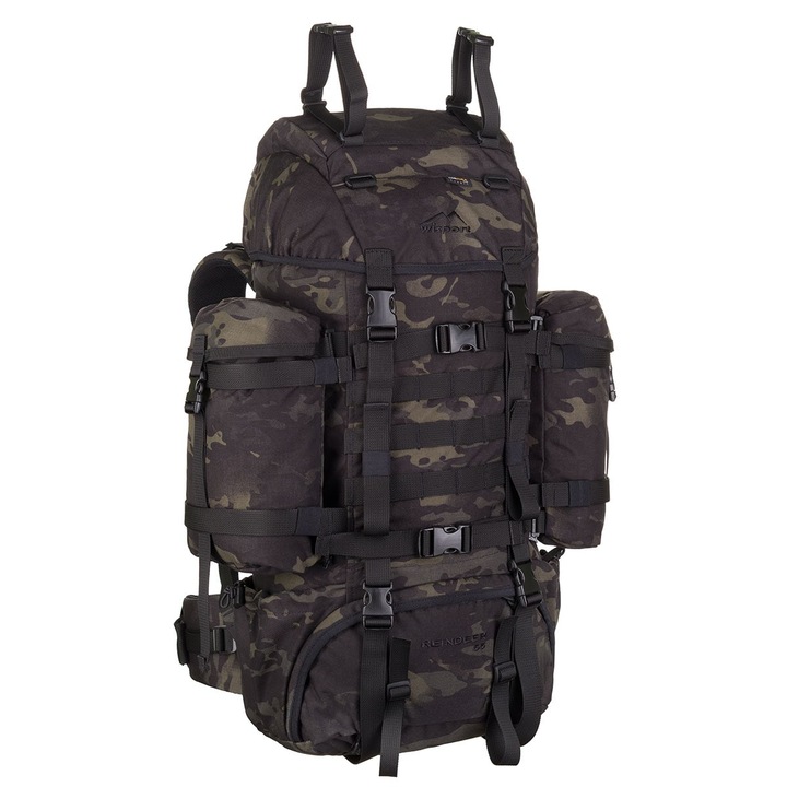 Rucsac militar, Wisport, Cordura 500D, 55 l, 600 x 340 x 260 mm, 2.2 kg, Camuflaj negru