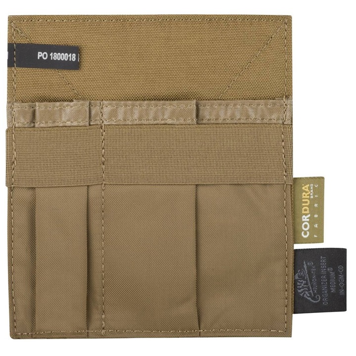 Organizator compact Helikon-Tex, Cordura, 3 buzunare, coyote, 12x14cm