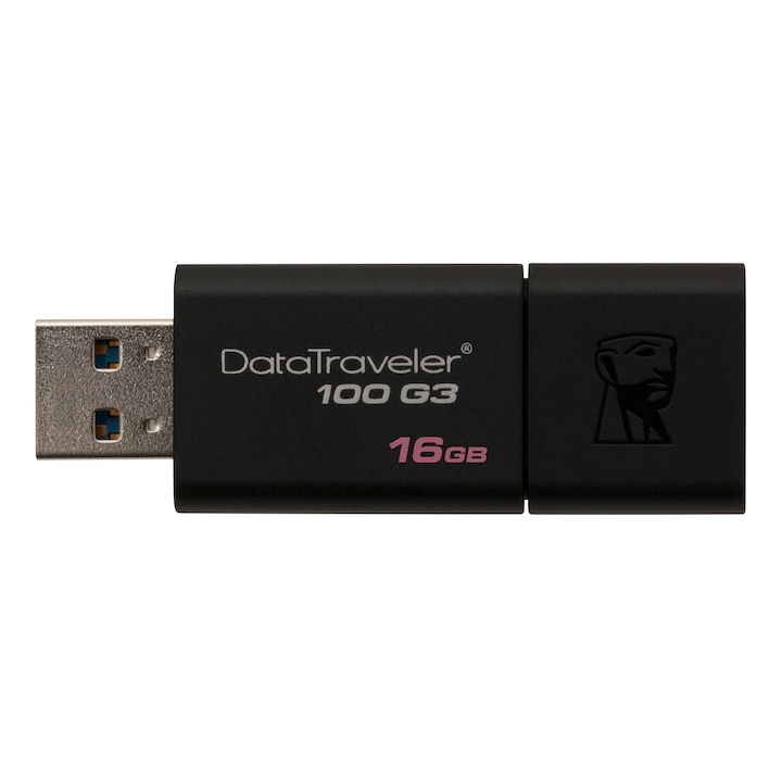 USB Flash памет Kingston DataTraveler 100 G3, 16GB, USB 3.0, Black