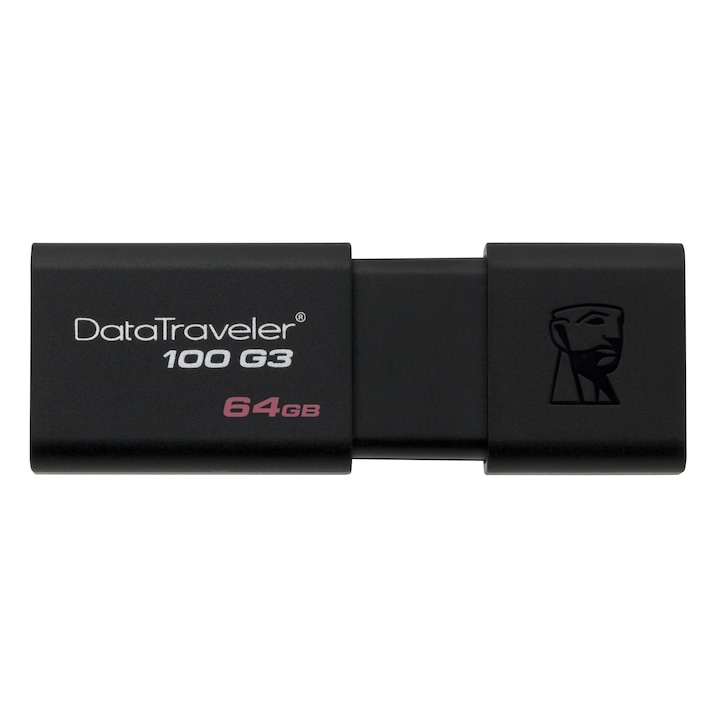USB Flash памет Kingston DataTraveler 100 G3, 64GB, USB 3.0, Black
