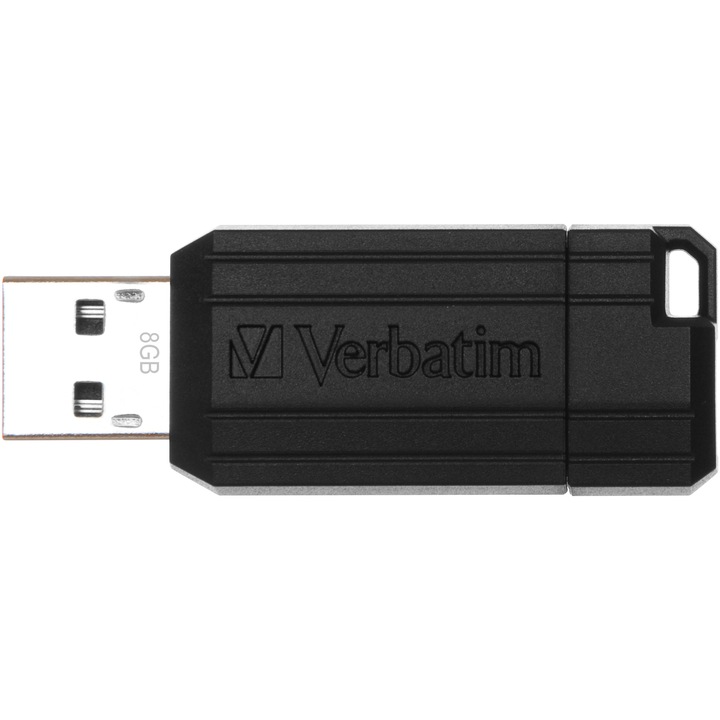 Verbatim Store 'n' Go PinStripe USB pendrive, 8GB, USB 2.0, Fekete