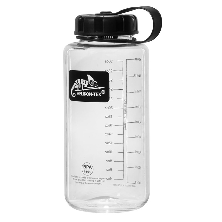 Sticla de voiaj, Helikon-Tex, Tritan, 1l, 205 x 85 mm, Transparent/Negru