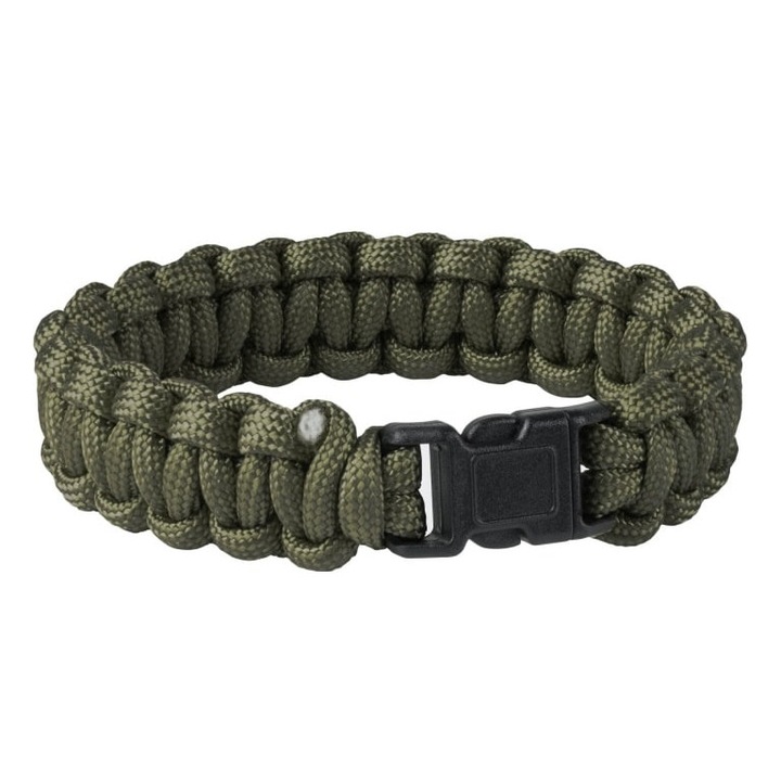 Bratara supravietuire, Helikon-Tex, Paracord, ABS, Verde masliniu, 24cm
