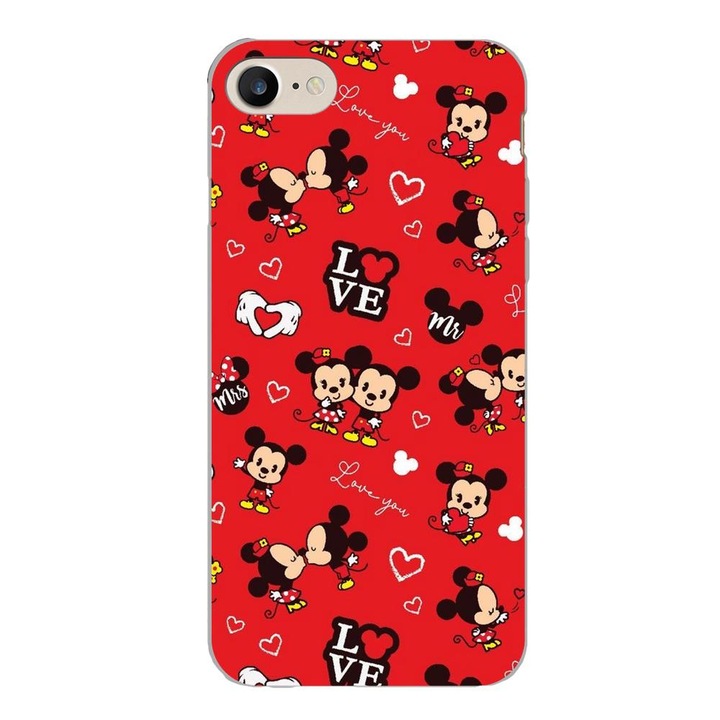 Husa compatibila cu Apple iPhone 7, iPhone 8, iPhone SE 2020 Silicon Gel Tpu Model Mickey Love Pattern Rosie