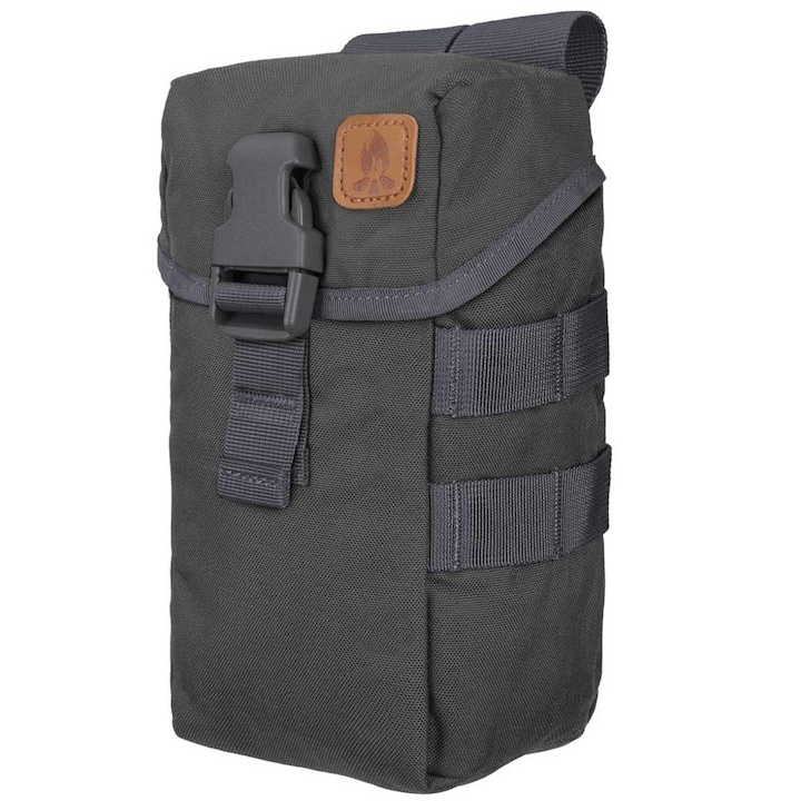 Buzunar pentru sticla de apa Helikon-Tex, nylon rezistent, sistem de prindere MOLLE/PALS, gri, 24x10x8cm