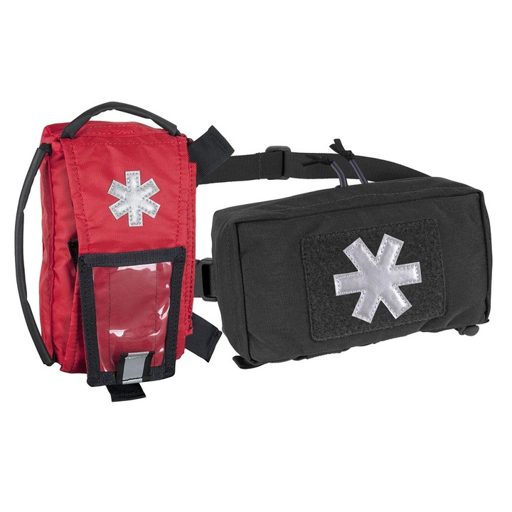 Geanta de prim ajutor cu insertie Helikon-Tex, Modular Individual Med Kit, material Cordura 500D, negru, 185x115x65mm