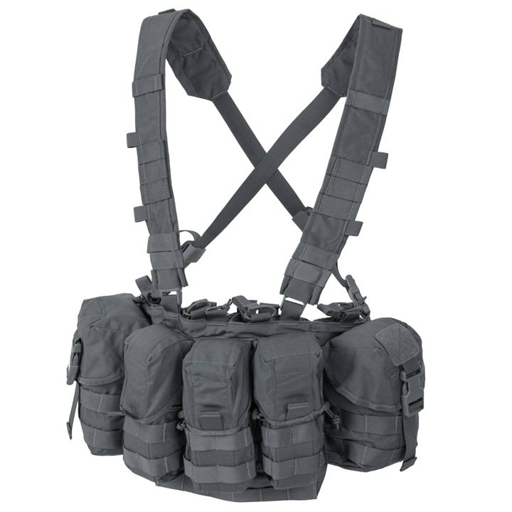 Vesta tactica Helikon-Tex Guardian, suport 8 magazii AR/AK, buzunare Cargo, gri Shadow, nylon