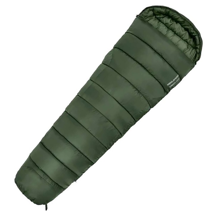 Спален чувал на мумия, Highlander, 210x80x50 см, полиестер, зелен
