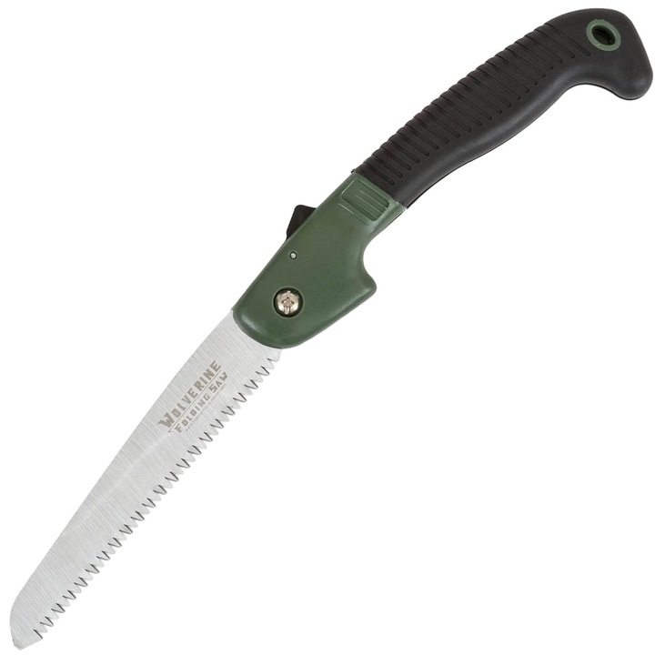Fierastrau pliabil Highlander Wolverine, otel inoxidabil, 180mm, maner ergonomic, greutate 190g