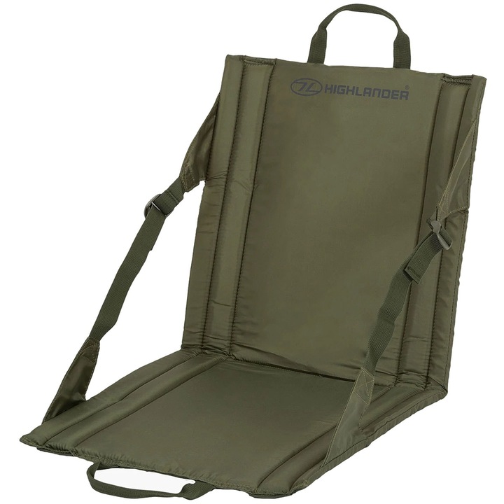 Scaun pliabil, Highlander, Poliester, 40 x 38 x 4 cm, 380 g, Verde masliniu