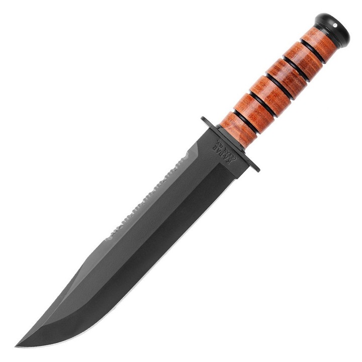 Cutit, Ka-Bar, Otel, 238 mm, otel, Maro/Negru