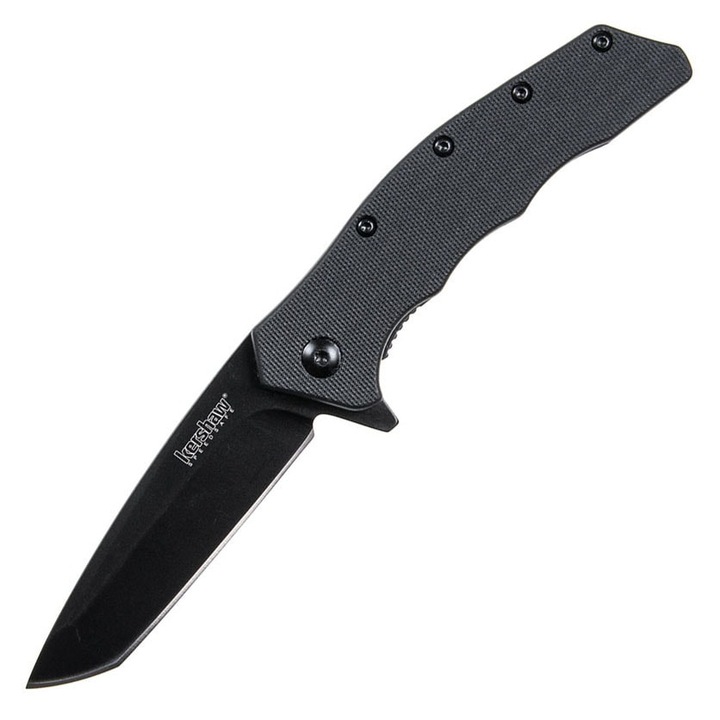 Cutit pliabil, Kershaw, Maner nylon, 80 mm, Negru/Gri