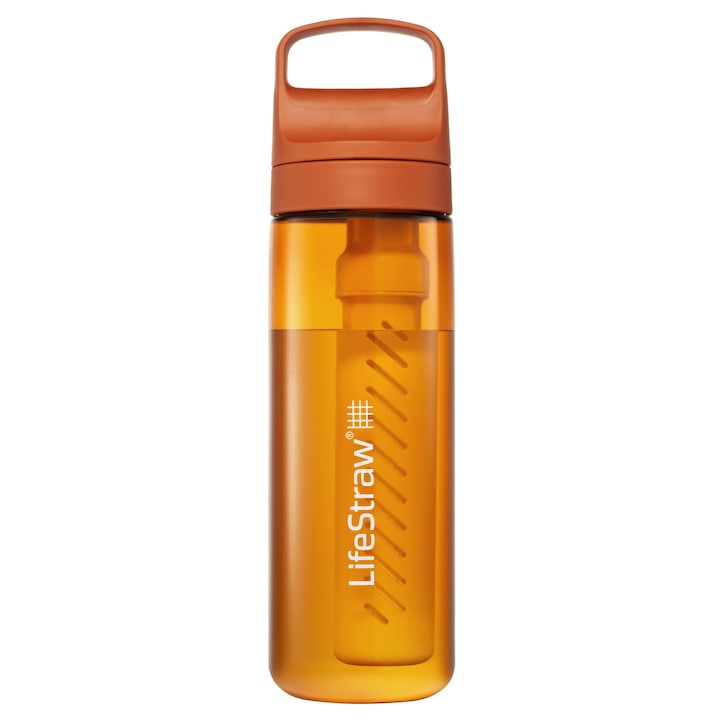Филтърна бутилка, LifeStraw, тритан, 4000 л, микрофилтрация, 650 мл, оранжева