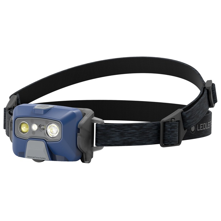 Челна лампа, Ledlenser, Алуминий, 3.7 V, 2000 mAh, 800 лумена, 60H, Обхват 160 m, Син/Черен