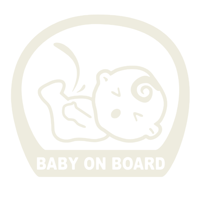 Sticker Crying Baby On Board - 15 CM - Alb