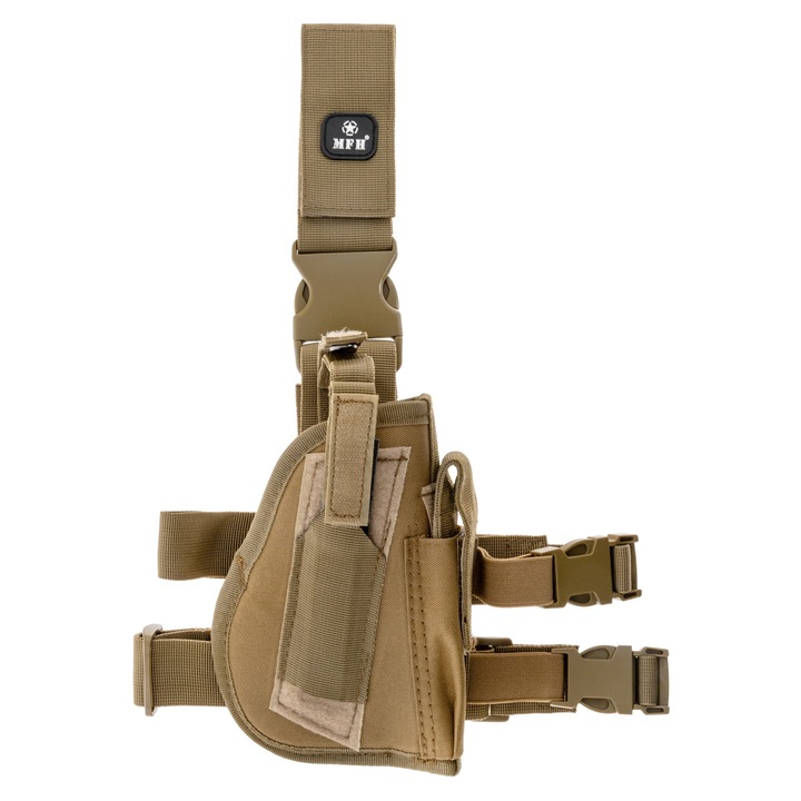 Toc coapsa universal, MFH, poliester durabil, cu suport incarcator, Coyote Tan