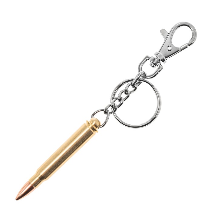 Kulcstartó, Mil-Tec, golyóutánzat, sárgaréz, 6cm