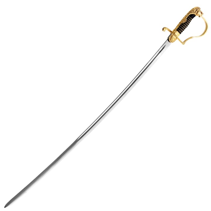 Sabie prusaca, MIL-TEC, Otel, Replica artilerie prusaca, Maner lemn si piele de capra, Teaca, 97cm