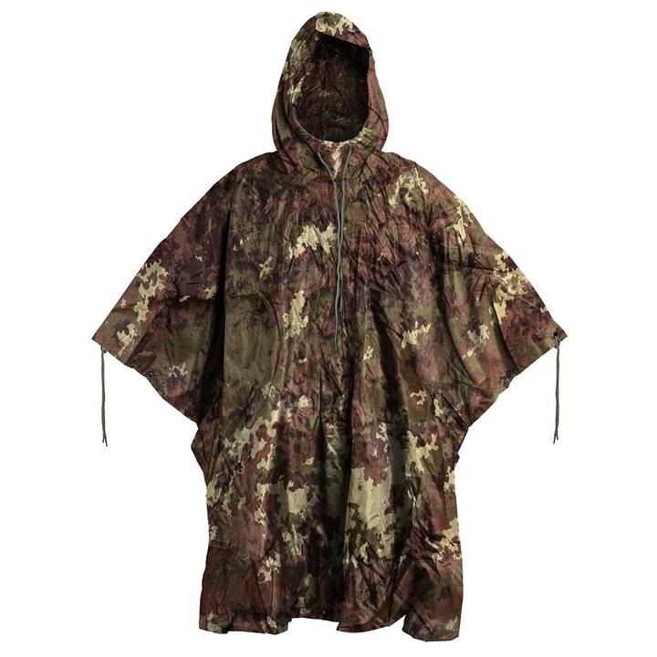 Poncho impermeabil, Mil-tec, Poliester Rip-Stop, PVC, Camuflaj, Marime universala