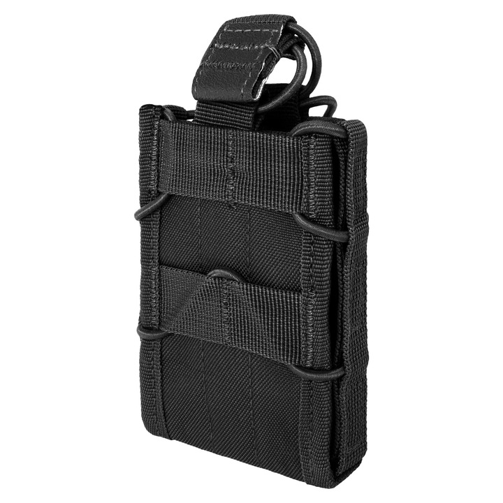 Port-cartus impermeabil compatibil cu sistemul Molle / Pals, Mil-Tec, Poliester / PVC, 12 x 8 x 2.5 cm, Negru