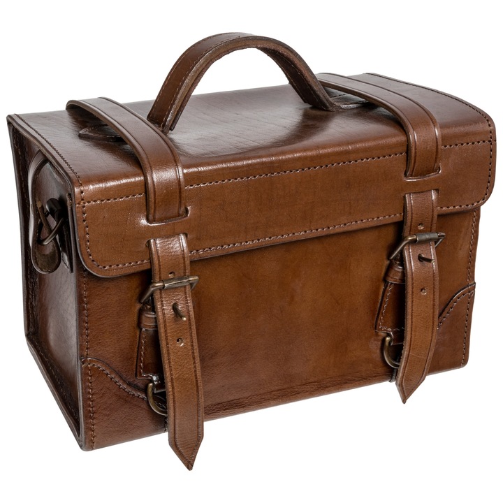 Férfi táska, MIL-TEC, természetes bőr, barna, 32x18x19,5 cm