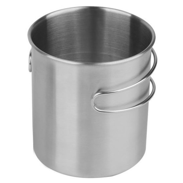 Cana camping, MIL-TEC, Inox, 800ml, Argintiu, 11.3x9.2cm
