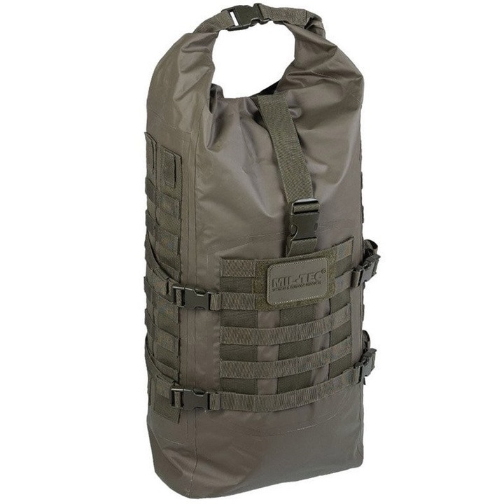 Rucsac impermeabil, Mil-Tec, PVC, 35l, 57 x 29 x 20 cm, 1.4 kg, Verde militar