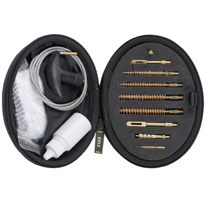 Set curatare arme lungi MIL-TEC, calibre multiple, 15x12x5.5cm, cu husa