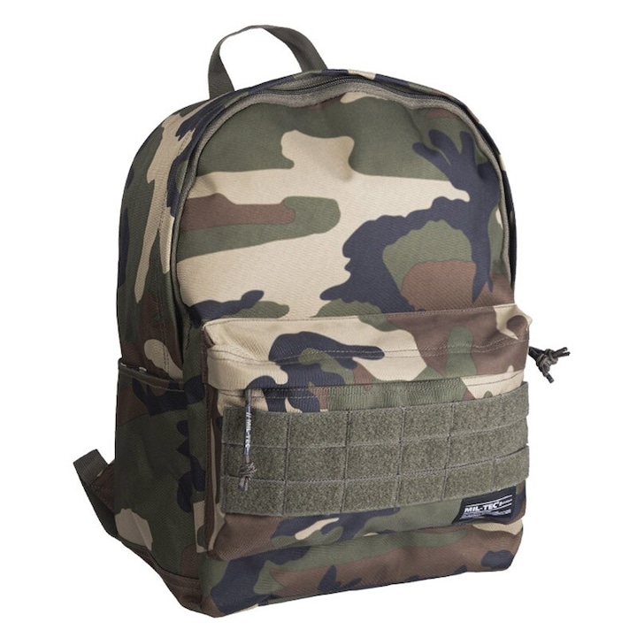 Rucsac urban-outdoor MIL-TEC, capacitate 20l, poliester PVC, Woodland, 40x30x16cm