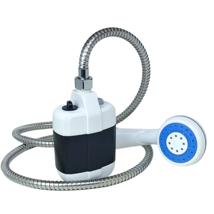 Преносим къмпинг душ, подходящ за вътрешен/външен душ, миене на домашни любимци, миене на коли, поливане на градина, Компактен, лесен за носене в багажника на колата или в багажа, електрическа помпа, литиева батерия, USB зареждане