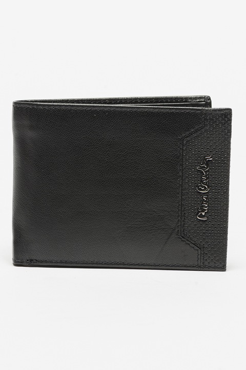 Pierre Cardin, Portofel pliabil din piele cu buzunare multiple, Negru