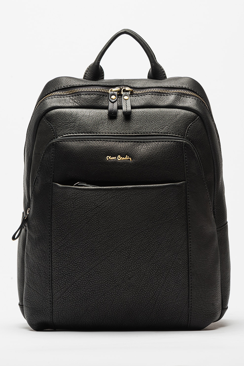Pierre Cardin, Rucsac din piele cu buzunare multiple, Negru