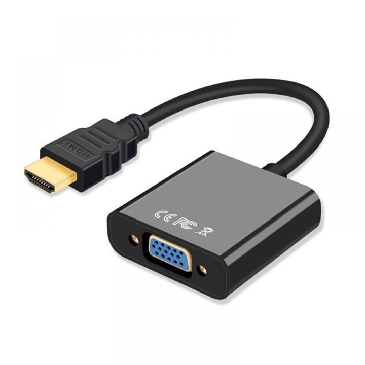 Cablu adaptor HDMI la VGA HD, 50MB\s, Negru