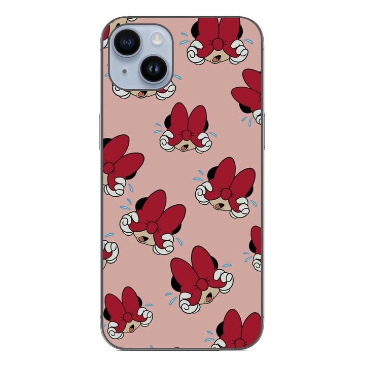 Husa compatibila cu Apple iPhone 15 Plus Silicon Gel Tpu Model Minnie Pattern Funda Rosie