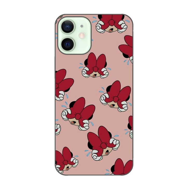 Husa compatibila cu Apple iPhone 12 Mini Silicon Gel Tpu Model Minnie Pattern Funda Rosie