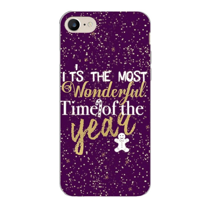 Husa compatibila cu Apple iPhone 7, iPhone 8, iPhone SE 2020 Silicon Gel Tpu Model Craciun Wonderful Time Of The Year