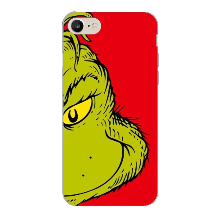 Husa compatibila cu Apple iPhone 7, iPhone 8, iPhone SE 2020 Silicon Gel Tpu Model Craciun Grinch Face