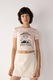 DeFacto, Tricou crop cu imprimeu, Portocaliu pal, M