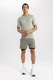 DeFacto, Tricou cu maneci raglan, Verde pal, S