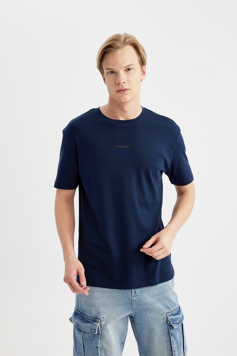 DeFacto, Tricou cu decolteu la baza gatului, Bleumarin