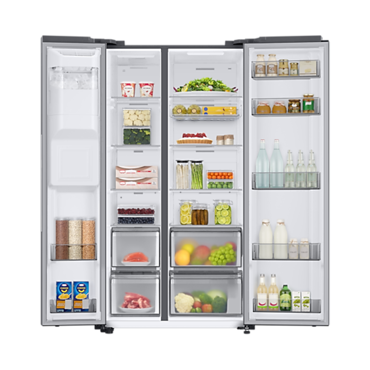 Frigider Samsung RS68CG883DS9EF SBS, 634 l, 178 cm, Smart Conversion, clasa energetica D, Argintiu