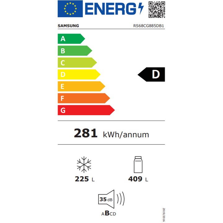 Side by side Samsung RS68CG885DB1EF, 634 l, Clasa D, Full No Frost, Twin Cooling Plus, Conversie Smart 5 in 1, Compresor Digital Inverter, Dozator apa si gheata cu racordare, Smart Things WiFi, AI Energy, H 178 cm, Dark Inox